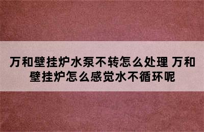 万和壁挂炉水泵不转怎么处理 万和壁挂炉怎么感觉水不循环呢